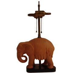 Vintage Elephant Terracotta Table Lamp by Chapman