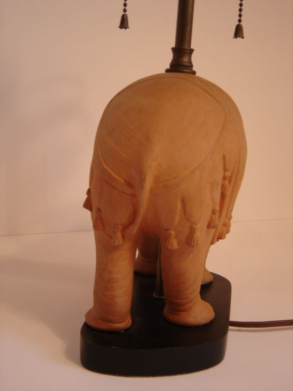 Late 20th Century Elephant Terracotta Table Lamp by Chapman For Sale