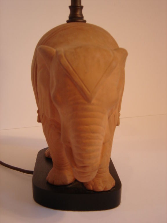 Elephant Terracotta Table Lamp by Chapman For Sale 1