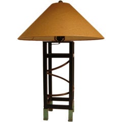Vintage Pace Table Lamp with  Original Burlap Shade