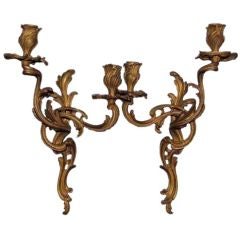 Pair of "Lost Wax" Louis XV Style Sconces