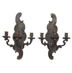 Pair of Right and Left Louis XV Style Sconces