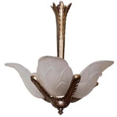 Frosted Glass Leaf Pendant
