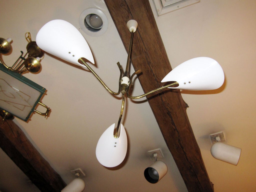 Mid-20th Century 3-Arm chandelier in the manner of Royere