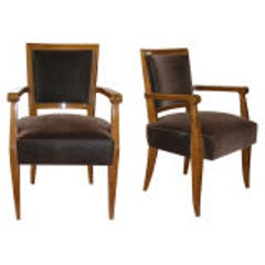 Pair of Bridge Armchairs by Jean Pascaud 4
