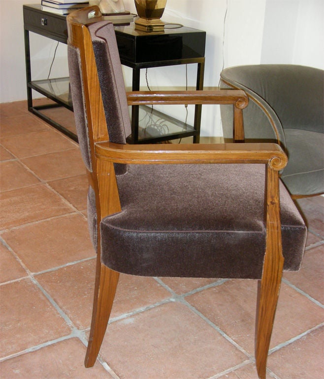 French Pair of Bridge Armchairs by Jean Pascaud