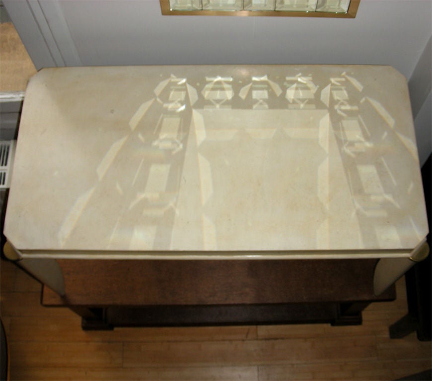 French Coffee Table in Parchment by Maurice Jallot