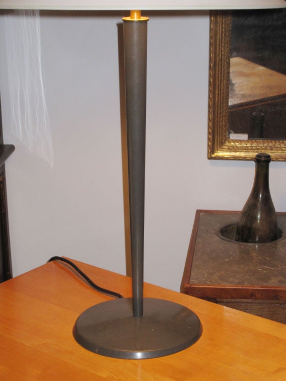Mid-20th Century Pair of Tall Steel Table Lamps For Sale