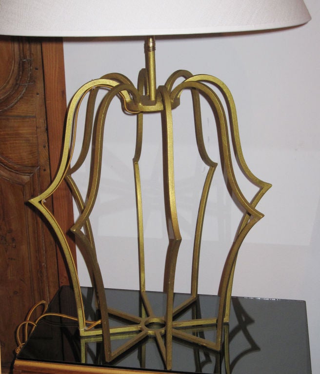 Gilt Pair of Lamps