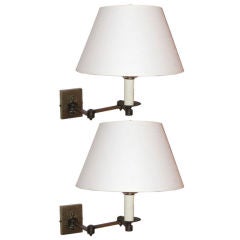Pair of Classic Brass Swivel Arm Wall Lights/Sconces 6