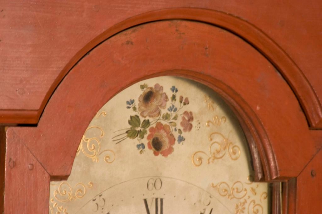 Painted Tall-Case Clock For Sale 2