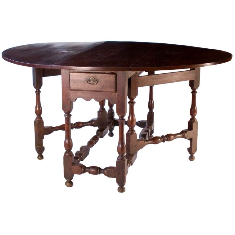Walnut William & Mary Gateleg Table