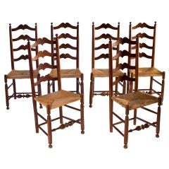 Set of 6 Applewood Ladderback Sidechairs