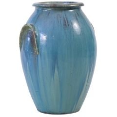 Large Galloway Glazed Urn with Excellent Verdigris Patina