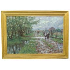 Oil on Canvas Landscape by Chalres Morris Young
