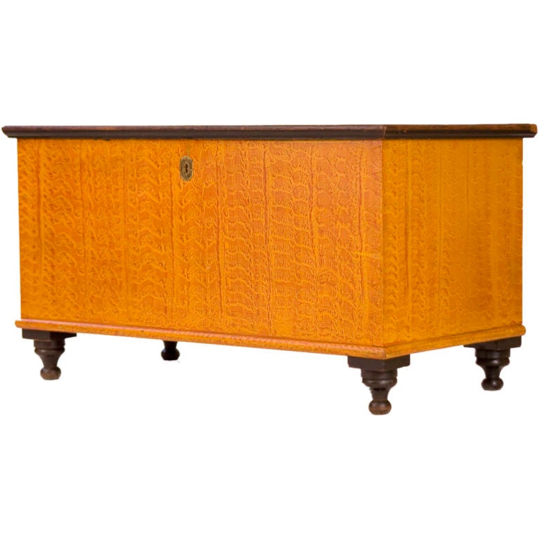 Pine Sheraton GrainPainted Blanket Chest at 1stDibs