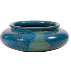 Vintage Galloway Glazed Terracotta Circular Planter