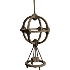 Wooden sphere folk art model