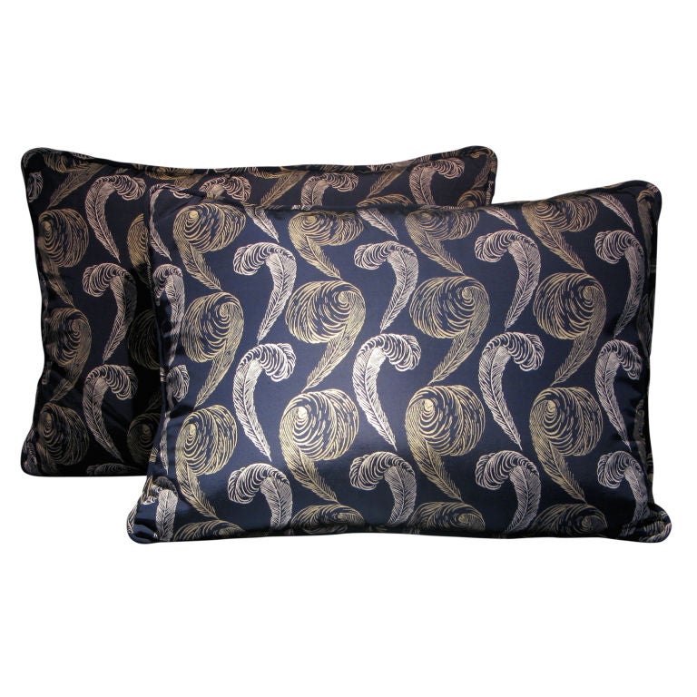 Graphic Silk "Feather" Pillows