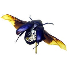 Flower Beetle with antique watch parts by Mike Libby