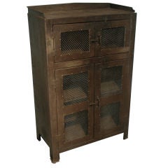French Industrial Tall Steel Cabinet