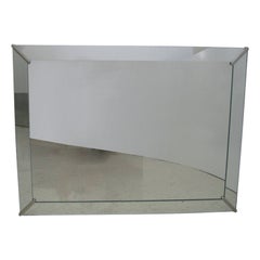 Large Convexed Art Deco Shadow Box Modernist Mirror