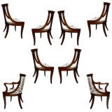 Vintage Set of 8 Baker Attributed Klismos Chairs