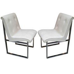 Single, Set of Two or Three Chairs in the Manner of Milo Baughman