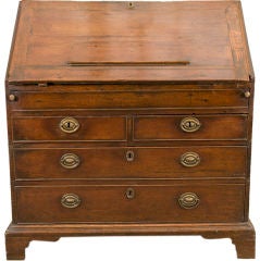 Antique Late 18th century drop front desk in polished oak