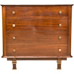 Mahogany Late Deco chest of drawers