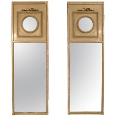 Pair of painted pier trumeau mirrors