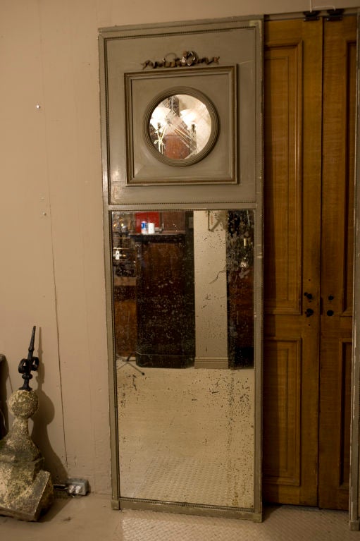 Pair of painted pier trumeau mirrors