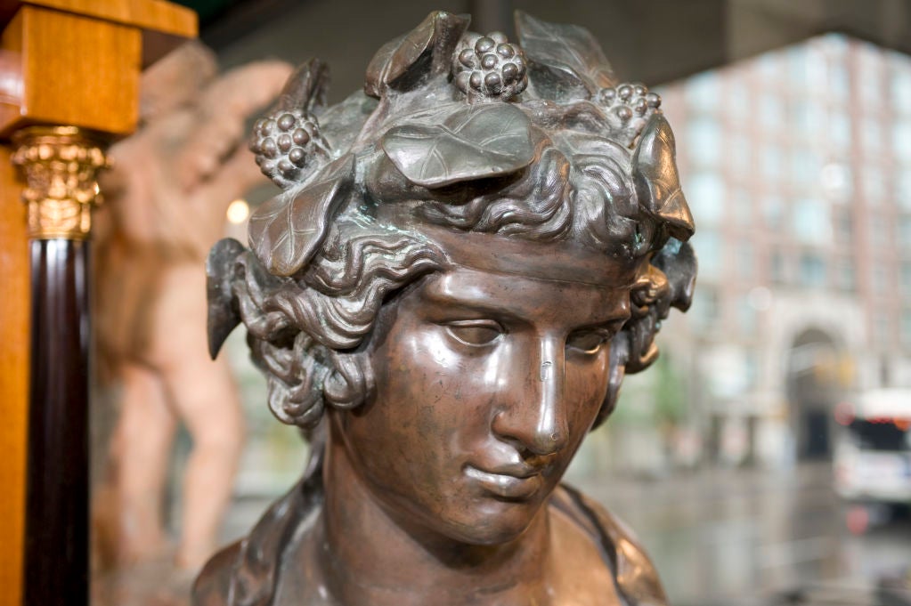 Patinated Bronze Bust of Antinous in the guise of Dionysus 1