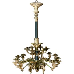 Empire style Gilt Bronze 18 light Chandelier