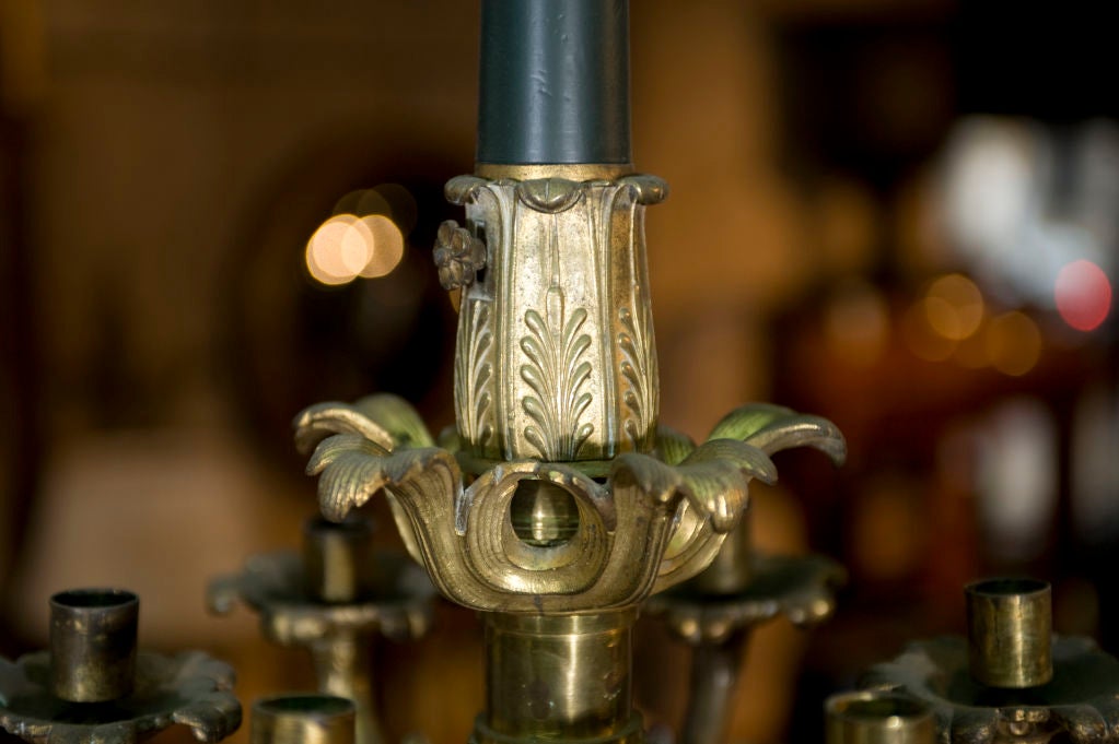 Empire style Gilt Bronze 18 light Chandelier