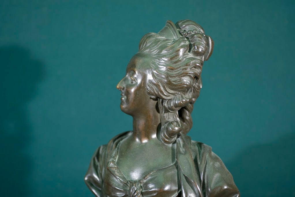 Patinated Bronze Bust of Marie Antoinette