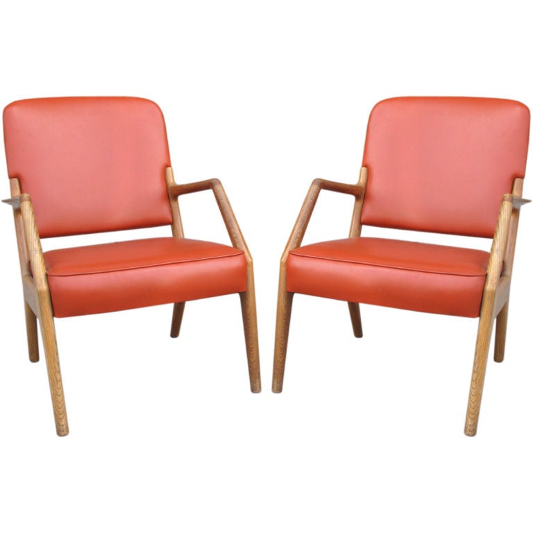 Pair of Ash Armchairs For Sale