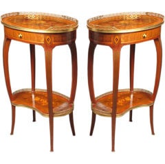 Pair of Transition Style Oval Side Tables