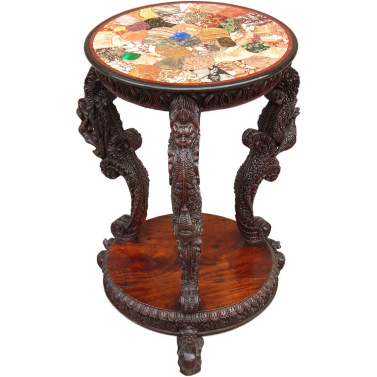 Anglo Indian Specimen Marble Table