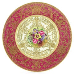 12 Royal Worcester Porcelain Floral Service Plates
