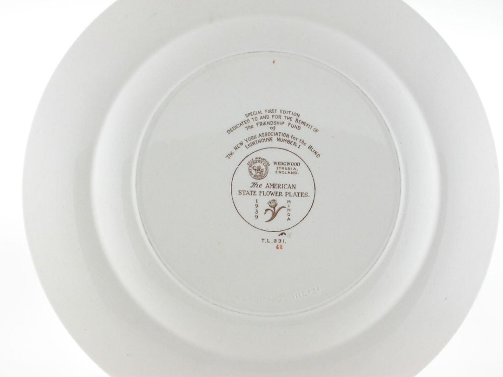 Mid-20th Century 12 WEDGWOOD THE AMERICAN STATE FLOWER PLATES