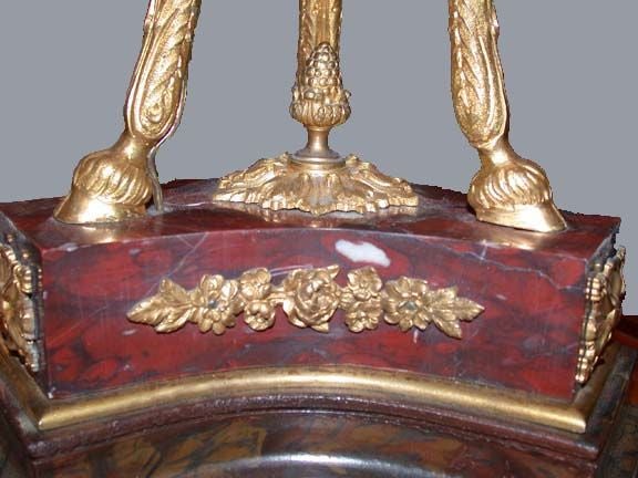 French Pair of Red Marble Cassolette Lamps