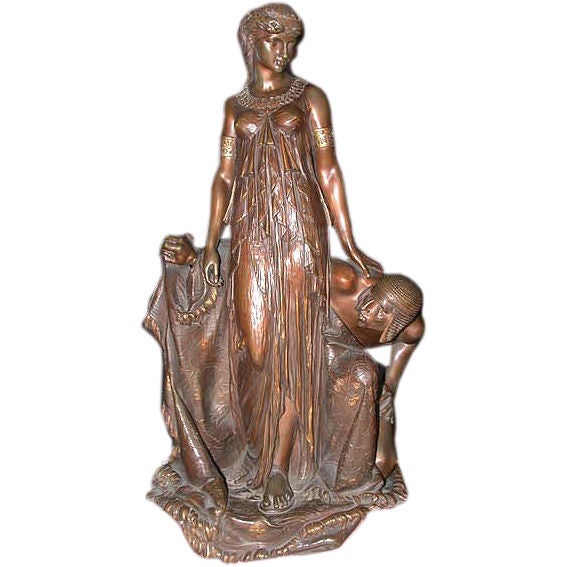 Henri Etienne Dumaige 1830-1888 Kleopatra vor Caesar, Bronze