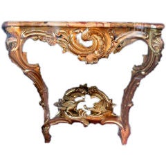 Louis XV style Giltwood & Marble Console Table