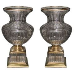 Pair of  Baccarat  Crystal Vases
