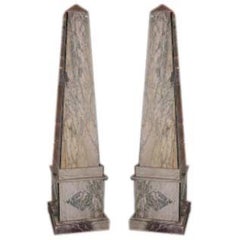 Vintage Pair of Empire Style Marble Obelisks...Homage a  Egypte