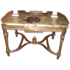 Louis XVI Style Gilt-wood and Onyx Center Table