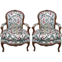 Pair of Louis XV Period Provincial Fauteuils