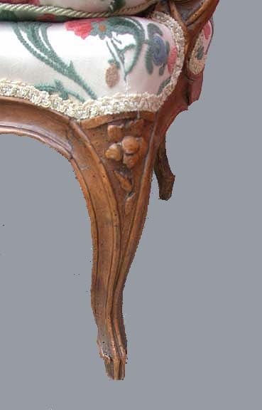 Hand-Carved Pair of Louis XV Period Provincial Fauteuils