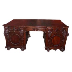 Antique  Chippendale Style Mahogany Partners Desk